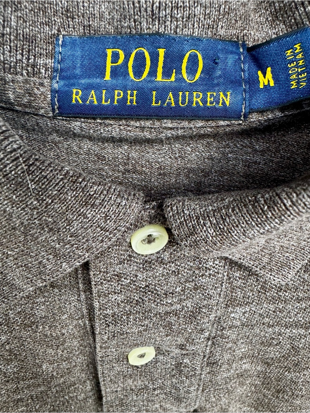 Polo Ralph Lauren Men’s Brown Heather Polo Shirt Size M 100% Cotton Classic Fit